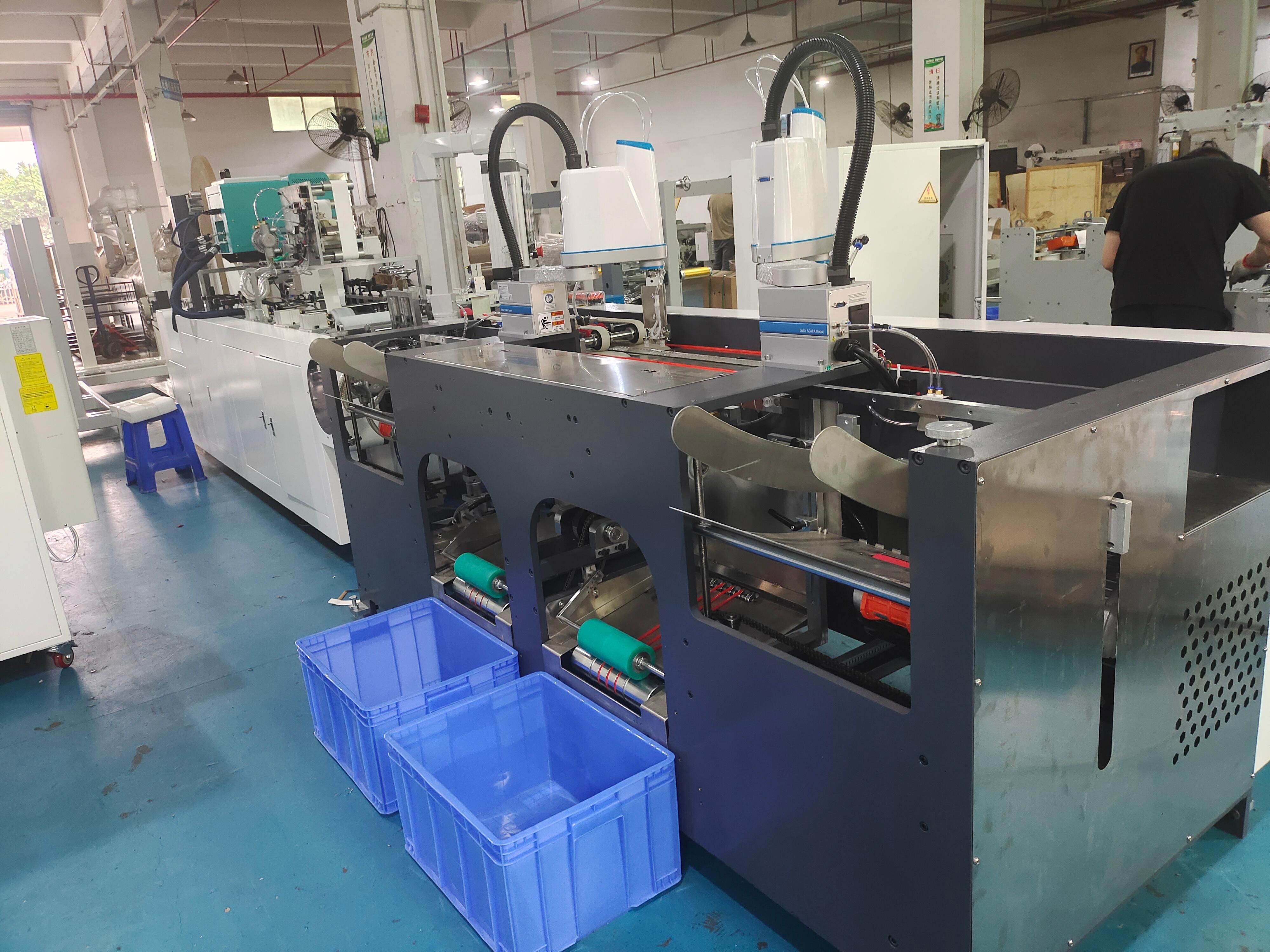 Energy Efficient 888 Automatic Flat Paper Handle Pasting Machine Reliable Output For Paper Handle Equipment